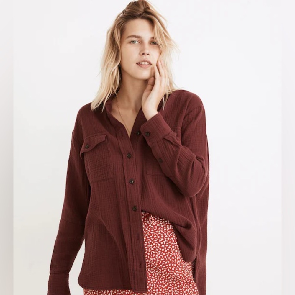 Lightspun Flap-Pocket Oversized Ex-Boyfriend Shirt size Medium